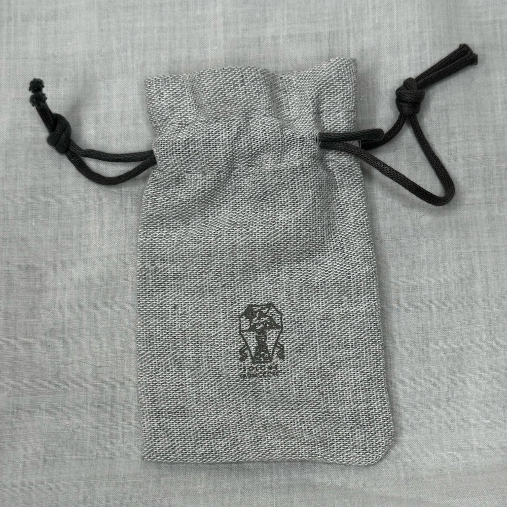 Brunello Cucinelli Mini Gray Dustbag, Drawstring